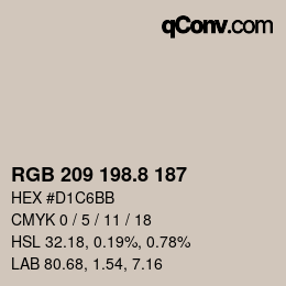 Color code: RGB 209 198.8 187 | qconv.com