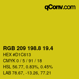 カラーコード: RGB 209 198.8 19.4 | qconv.com