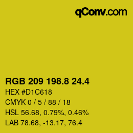 カラーコード: RGB 209 198.8 24.4 | qconv.com