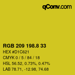 カラーコード: RGB 209 198.8 33 | qconv.com