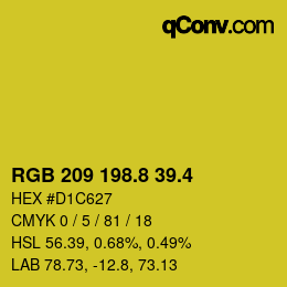 カラーコード: RGB 209 198.8 39.4 | qconv.com