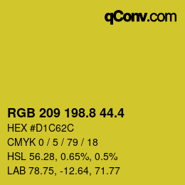 カラーコード: RGB 209 198.8 44.4 | qconv.com