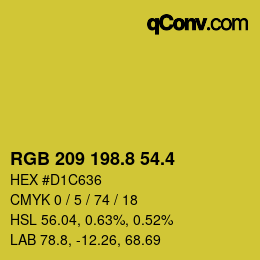 カラーコード: RGB 209 198.8 54.4 | qconv.com