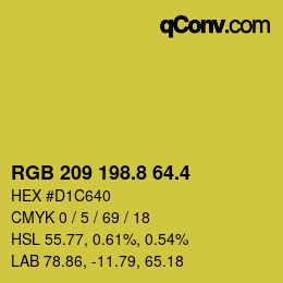 カラーコード: RGB 209 198.8 64.4 | qconv.com