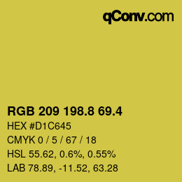 カラーコード: RGB 209 198.8 69.4 | qconv.com