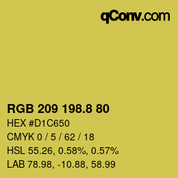 Color code: RGB 209 198.8 80 | qconv.com