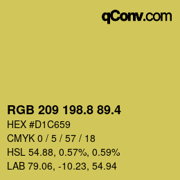 カラーコード: RGB 209 198.8 89.4 | qconv.com
