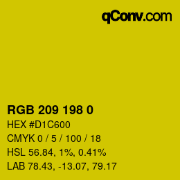 Color code: RGB 209 198 0 | qconv.com