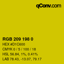 Color code: RGB 209 198 0 | qconv.com