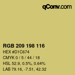 カラーコード: RGB 209 198 116 | qconv.com