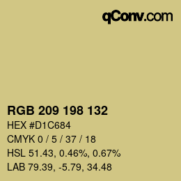 Color code: RGB 209 198 132 | qconv.com