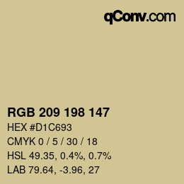 カラーコード: RGB 209 198 147 | qconv.com