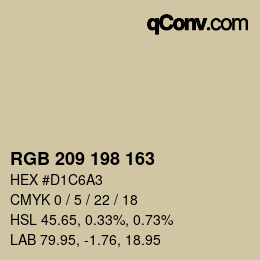 Color code: RGB 209 198 163 | qconv.com