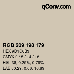 Farbcode: RGB 209 198 179 | qconv.com