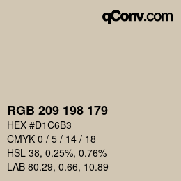 Código de color: RGB 209 198 179 | qconv.com