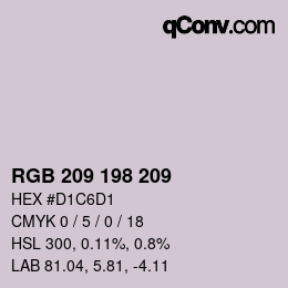 颜色代码: RGB 209 198 209 | qconv.com