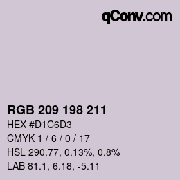 Color code: RGB 209 198 211 | qconv.com