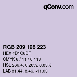 Color code: RGB 209 198 223 | qconv.com