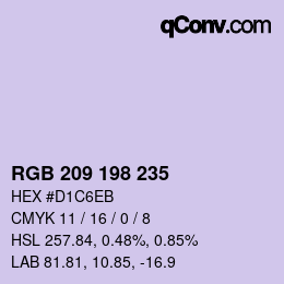 Color code: RGB 209 198 235 | qconv.com