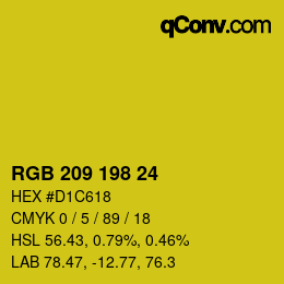 Color code: RGB 209 198 24 | qconv.com