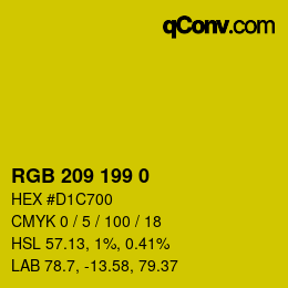 Color code: RGB 209 199 0 | qconv.com