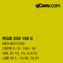 カラーコード: RGB 209 199 0 | qconv.com
