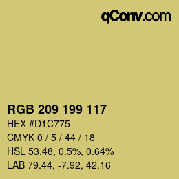 カラーコード: RGB 209 199 117 | qconv.com