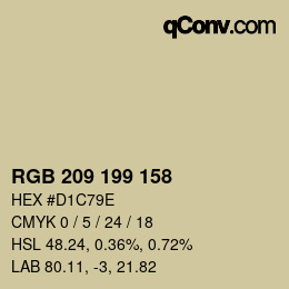 颜色代码: RGB 209 199 158 | qconv.com