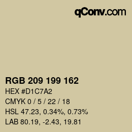 カラーコード: RGB 209 199 162 | qconv.com