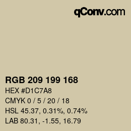 颜色代码: RGB 209 199 168 | qconv.com