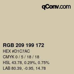 Color code: RGB 209 199 172 | qconv.com