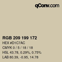 カラーコード: RGB 209 199 172 | qconv.com