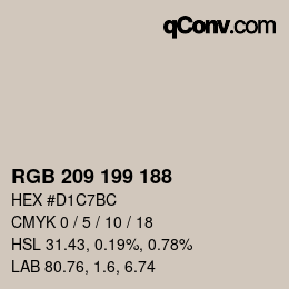 カラーコード: RGB 209 199 188 | qconv.com