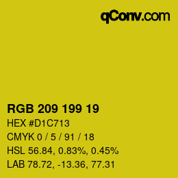 カラーコード: RGB 209 199 19 | qconv.com