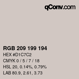 Color code: RGB 209 199 194 | qconv.com