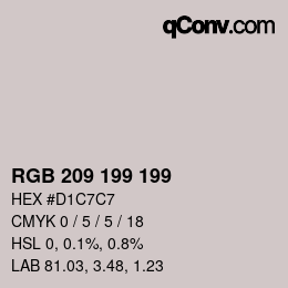 颜色代码: RGB 209 199 199 | qconv.com
