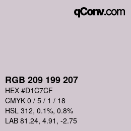 颜色代码: RGB 209 199 207 | qconv.com