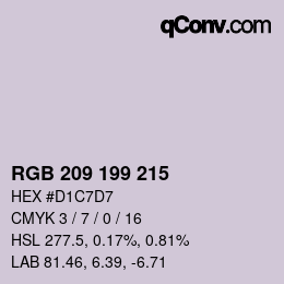颜色代码: RGB 209 199 215 | qconv.com