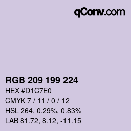 Color code: RGB 209 199 224 | qconv.com