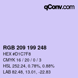 Color code: RGB 209 199 248 | qconv.com