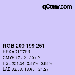 颜色代码: RGB 209 199 251 | qconv.com