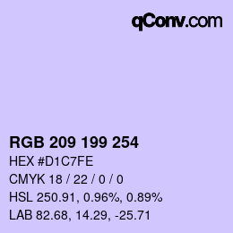 カラーコード: RGB 209 199 254 | qconv.com