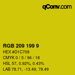 カラーコード: RGB 209 199 9 | qconv.com
