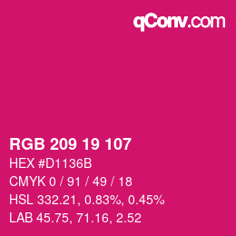 Color code: RGB 209 19 107 | qconv.com