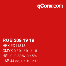 Color code: RGB 209 19 19 | qconv.com