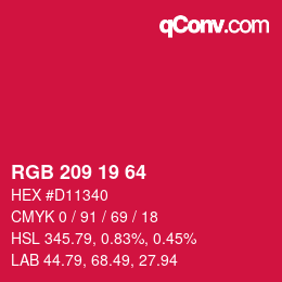 Color code: RGB 209 19 64 | qconv.com