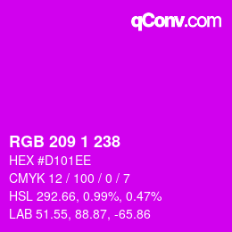 カラーコード: RGB 209 1 238 | qconv.com