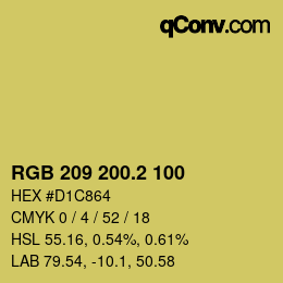 Color code: RGB 209 200.2 100 | qconv.com