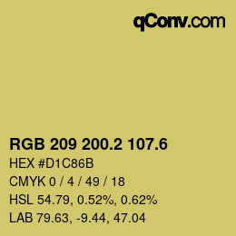 カラーコード: RGB 209 200.2 107.6 | qconv.com