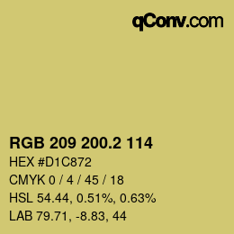 カラーコード: RGB 209 200.2 114 | qconv.com